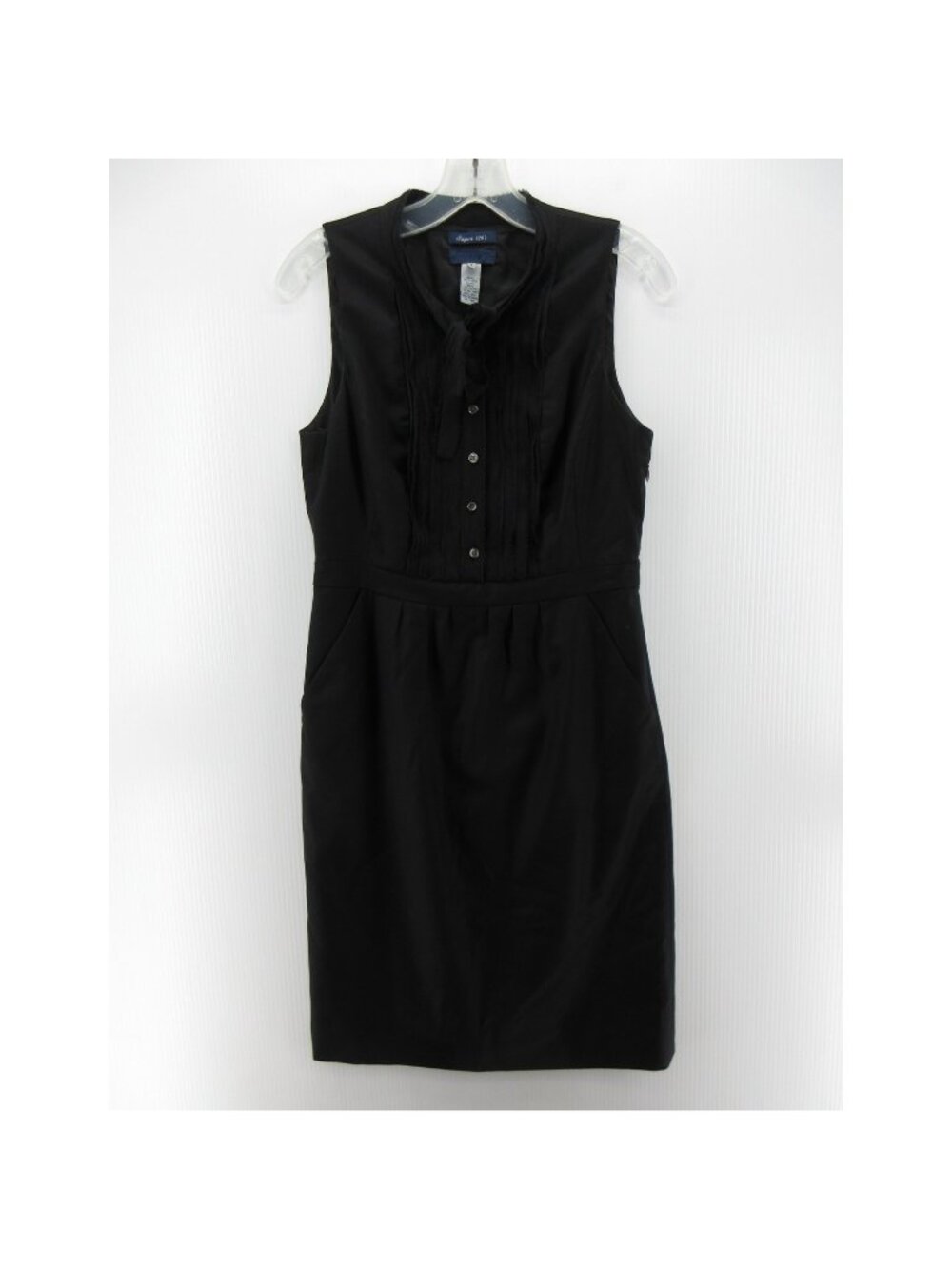 J Crew Dress 4 Wool Tuxedo Sheath Super 120s Front Tie Sleeveless